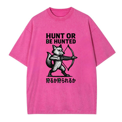 Hunt or Be Hunted - Fox drawing bow and Vintage T-shirt - Dusty Rose(Rose)