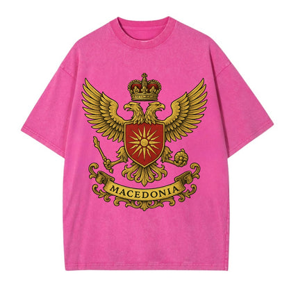 Macedonia Heritage Badge  - Vintage T-shirt - Dusty Rose(Rose)