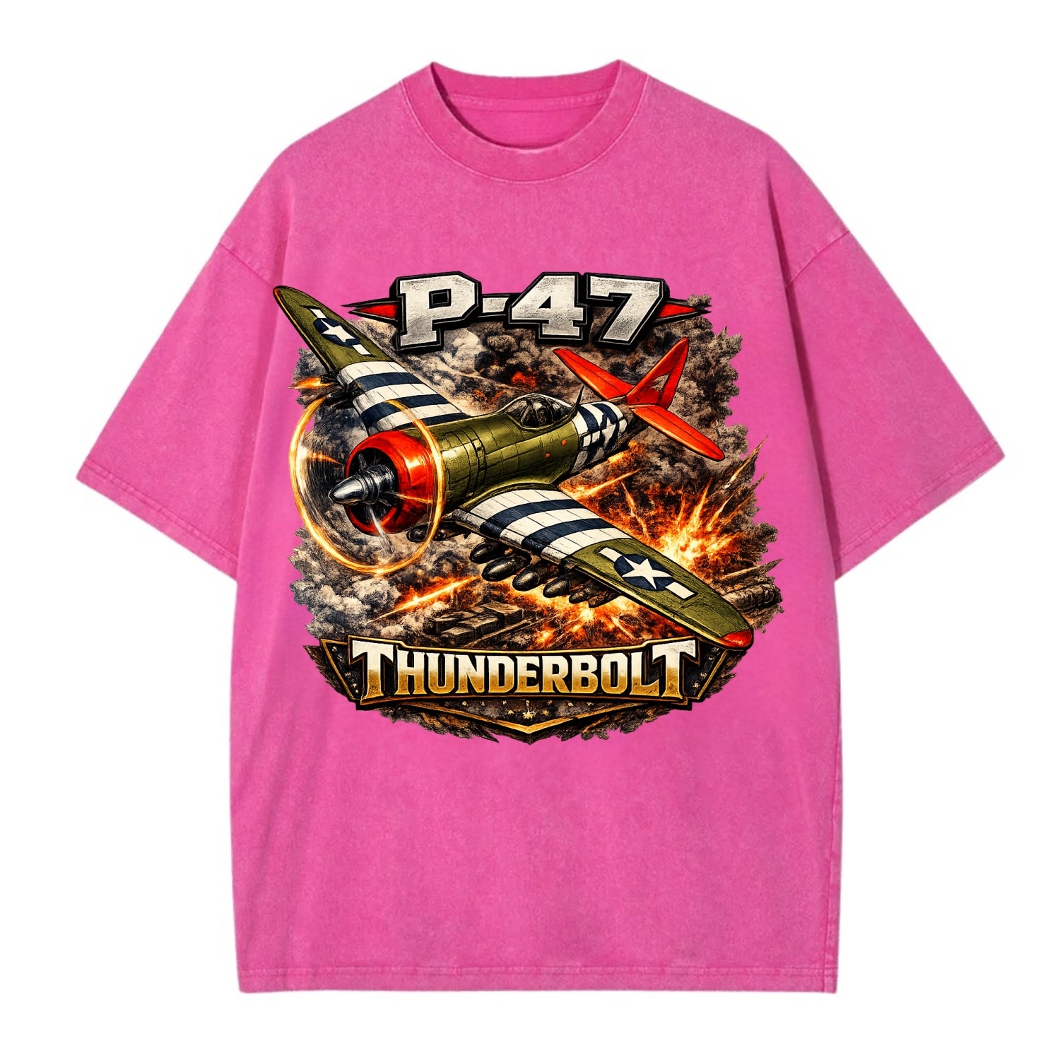 P 47 Thunderbolt - Vintage T-shirt - Dusty Rose(Rose)