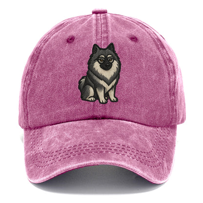 Keeshond - Gray and black spectacles embroidered design - Classic Cap - Dusty Rose(Rose)