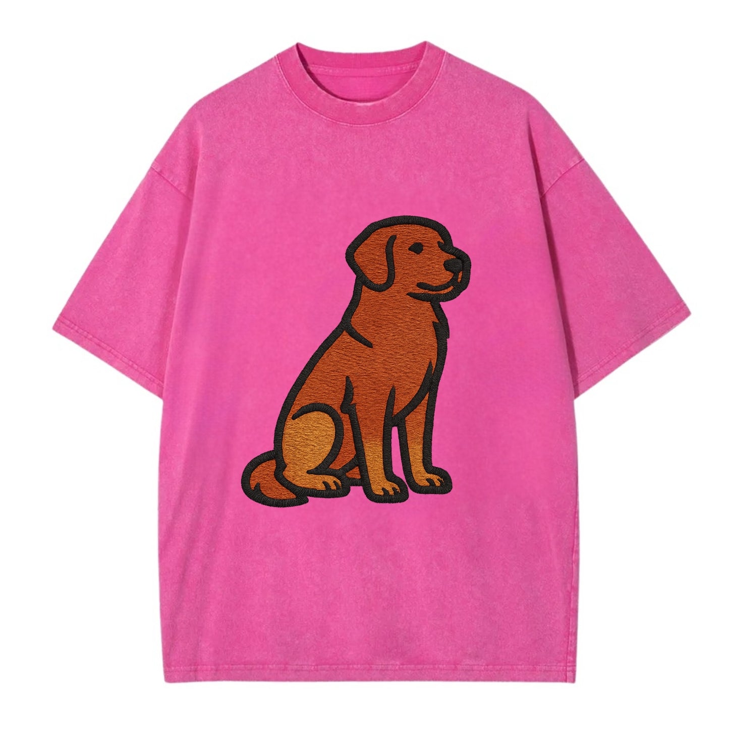 Nova Scotia Duck Tolling Retriever - Red embroidered pose - Vintage T-shirt - Dusty Rose(Rose)