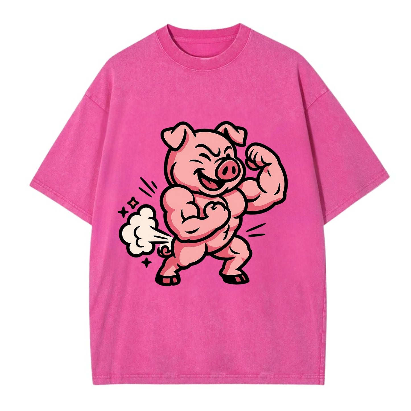 Strong Pig - Vintage T-shirt - Dusty Rose(Rose)
