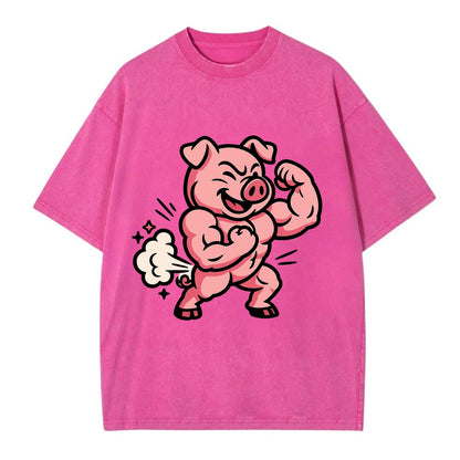 Strong Pig - Vintage T-shirt - Dusty Rose(Rose)