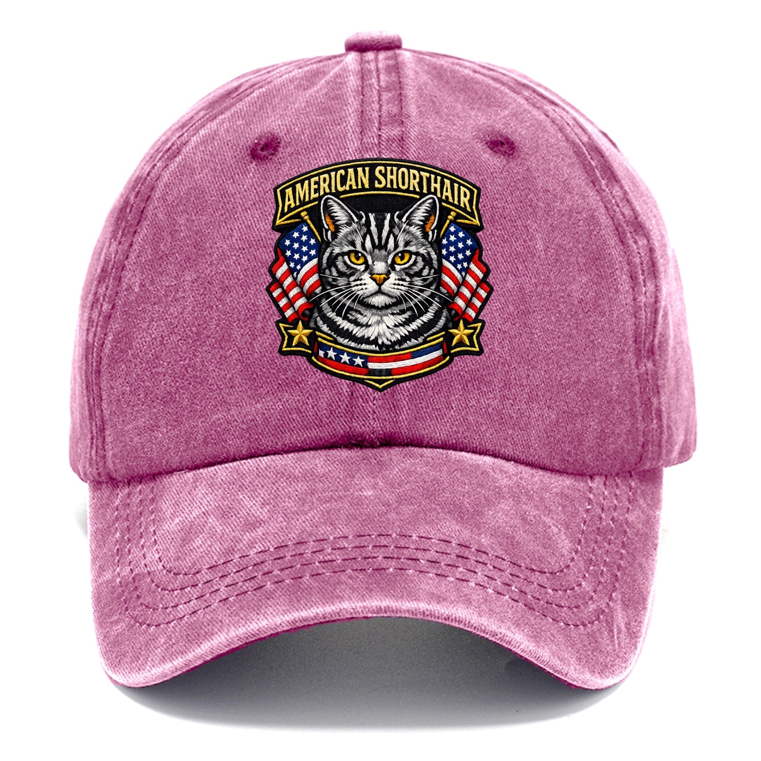 AMERICAN SHORTHAIR - classic american cat in silver tabby , all-American cat - Classic Cap - Dusty Rose(Rose)