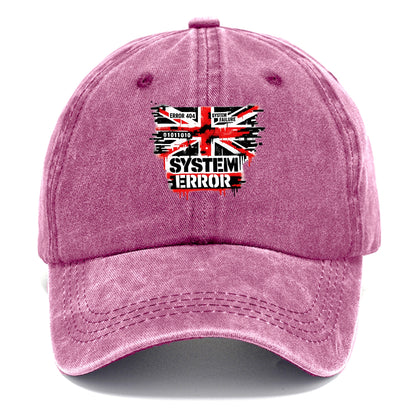 SYSTEM ERROR | Glitch Union Jack pattern | Digital corruption effect | Error code - Classic Cap - Dusty Rose(Rose)