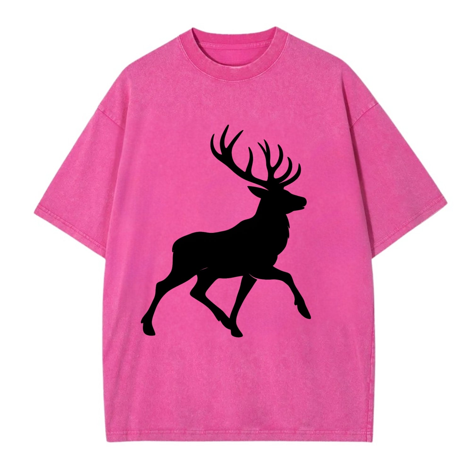 Deer with majestic antlers - Vintage T-shirt - Dusty Rose(Rose)