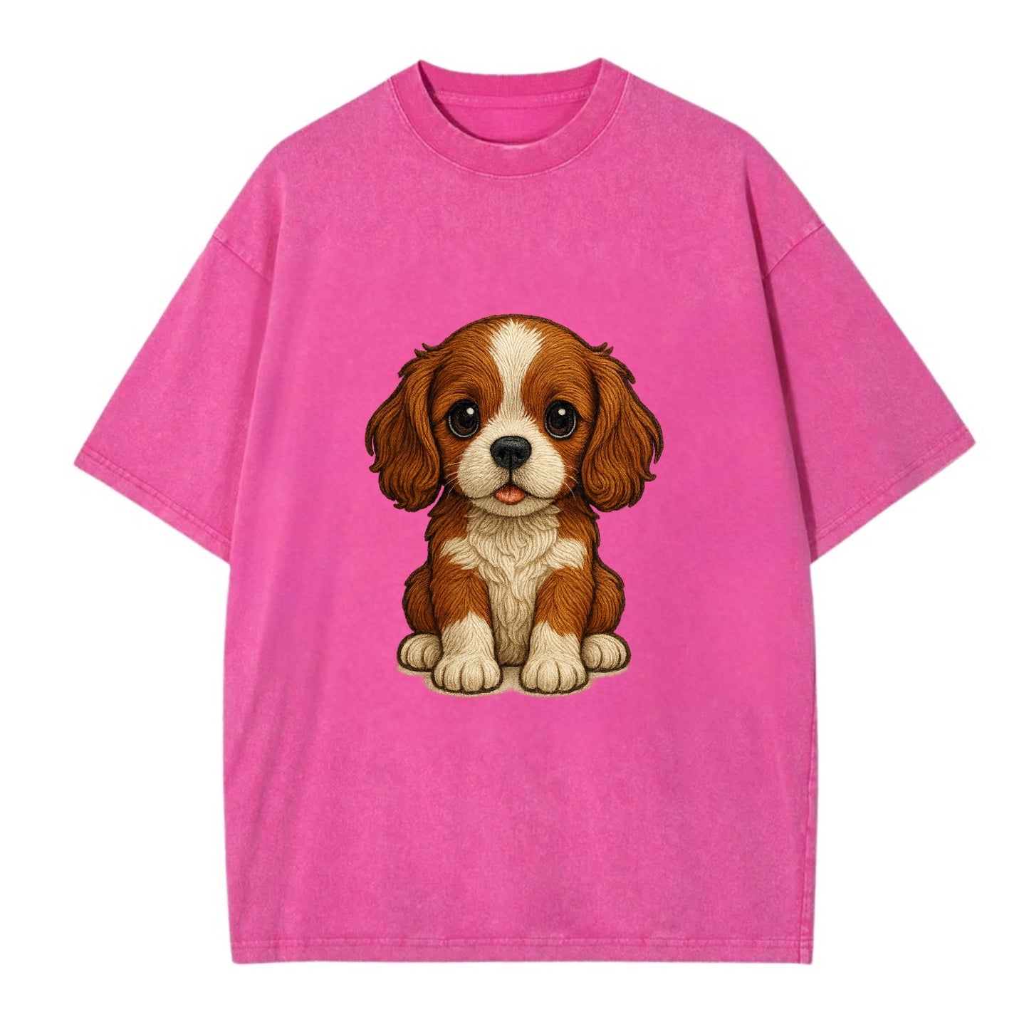 Baby Cavalier King Charles Spaniel Puppy - silky ears, gentle eyes, sweet - Vintage T-shirt - Dusty Rose(Rose)