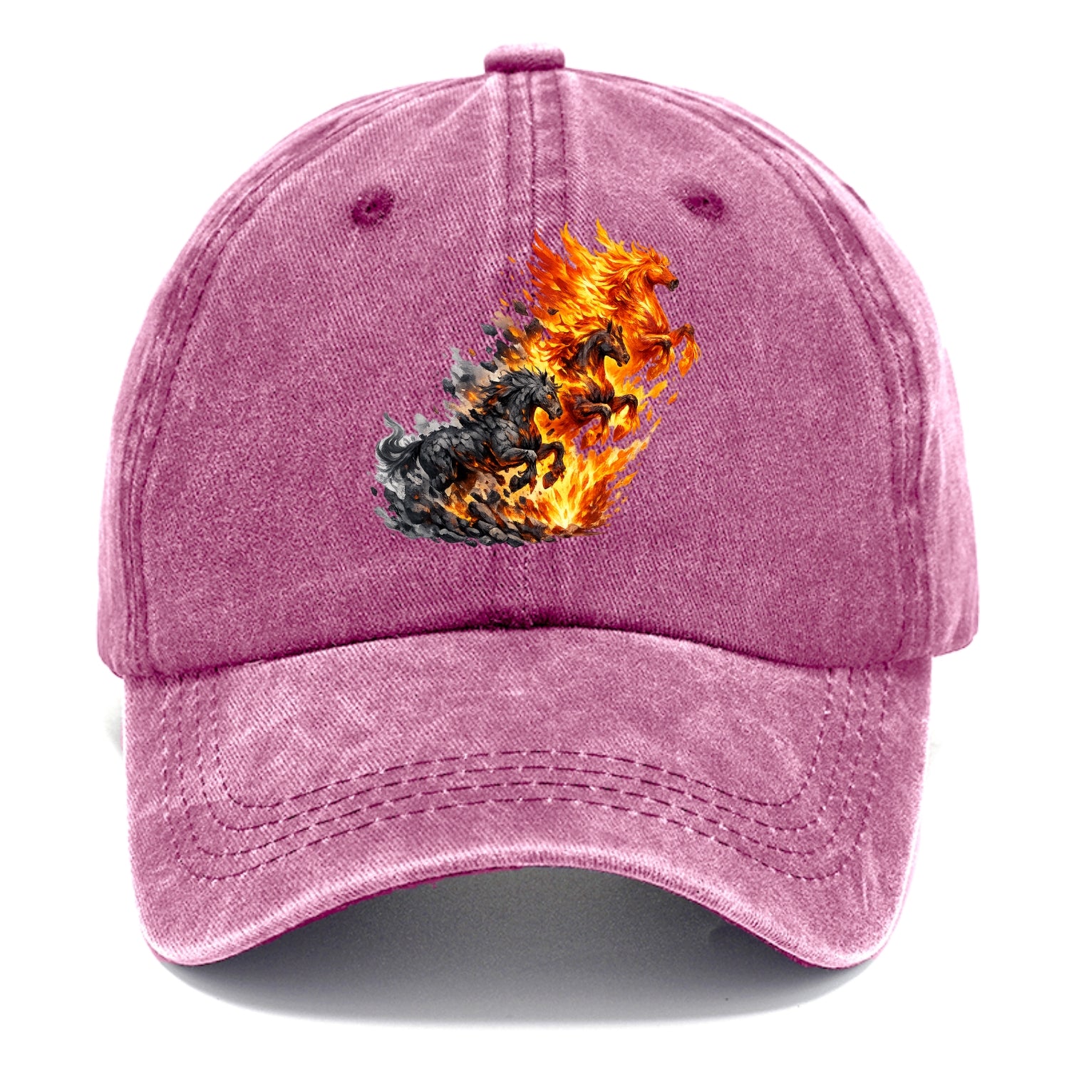 INFERNO STALLION | Horse made entirely of living flames | Blazing mane and tail | - Classic Cap - Dusty Rose(Rose)