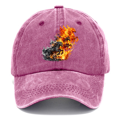 INFERNO STALLION | Horse made entirely of living flames | Blazing mane and tail | - Classic Cap - Dusty Rose(Rose)