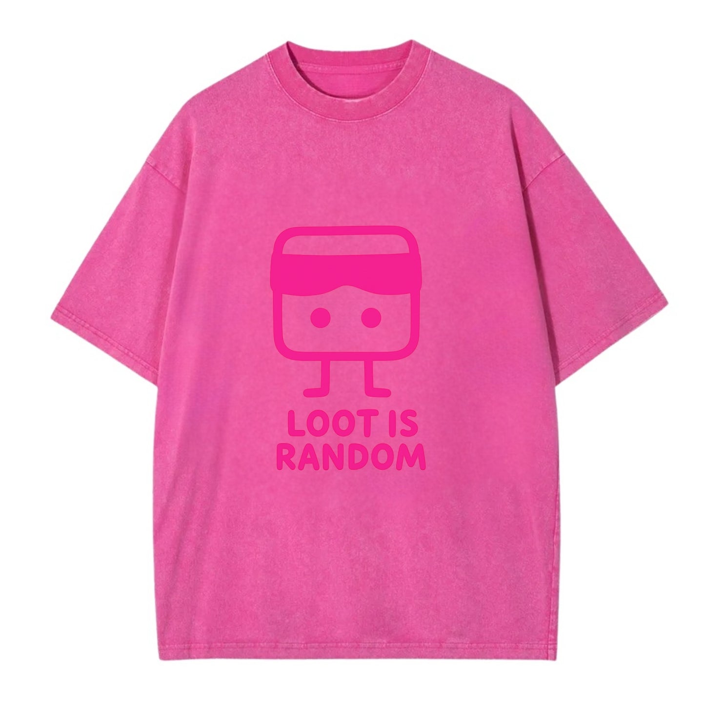 LOOT IS RANDOM | Dice wearing blindfold - Vintage T-shirt - Dusty Rose(Rose)