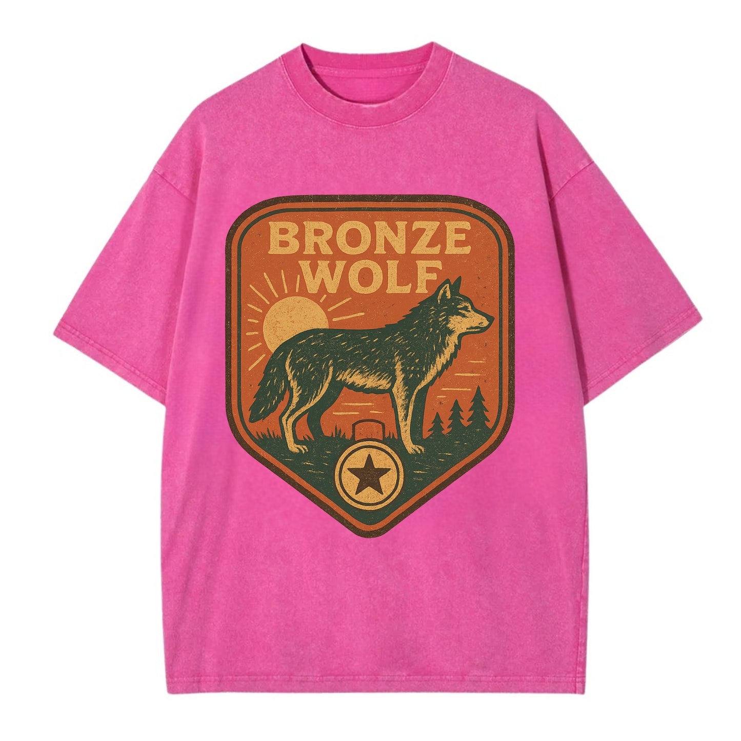 Bronze Wolf Medal  - Vintage T-shirt - Dusty Rose(Rose)
