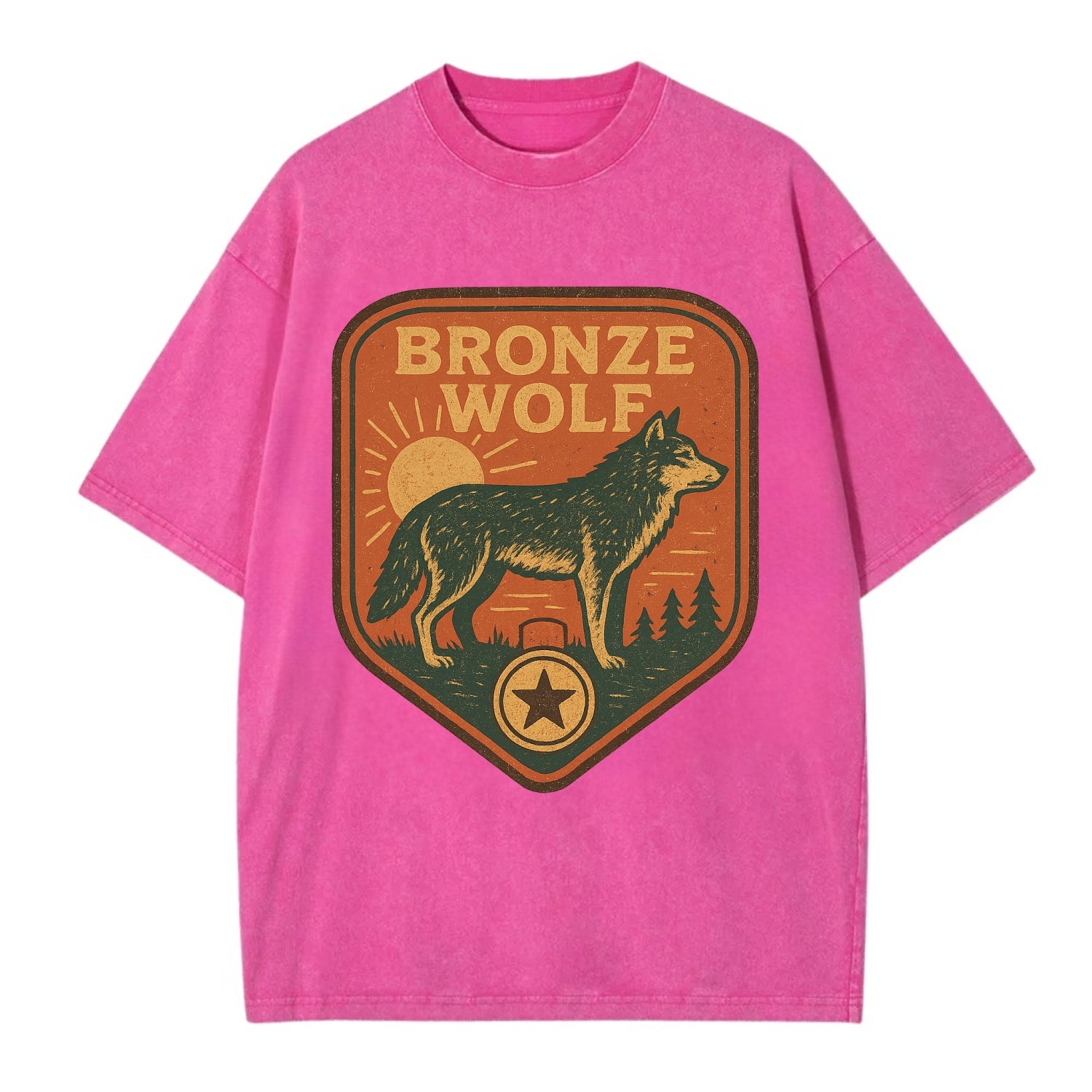 Bronze Wolf Medal  - Vintage T-shirt - Dusty Rose(Rose)