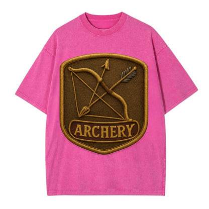 Bow and arrow crossed - archery enthusiast - Vintage T-shirt - Dusty Rose(Rose)