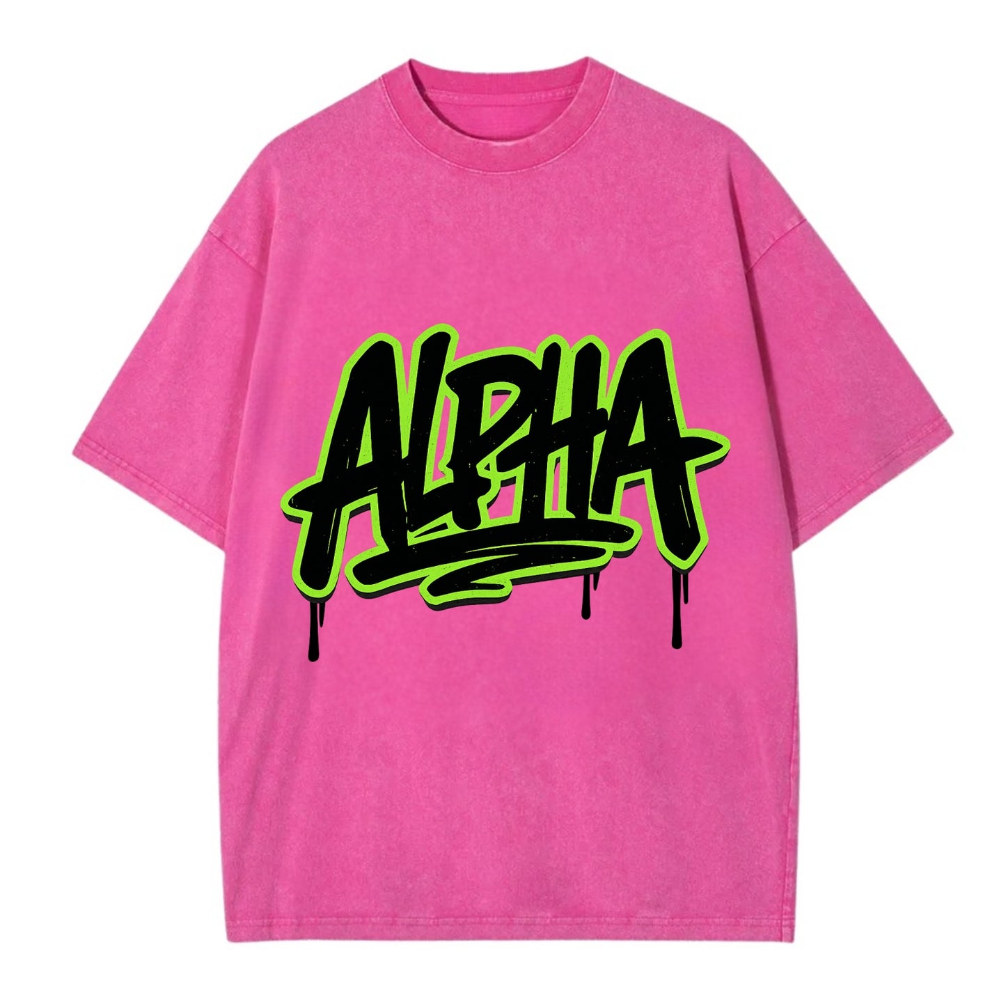 Bold typography design - "ALPHA" - leader of the pack - Vintage T-shirt - Dusty Rose(Rose)