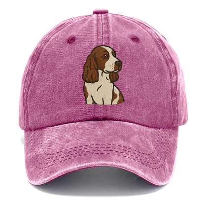 English Cocker Spaniel - Liver and white embroidered design - Classic Cap - Dusty Rose(Rose)