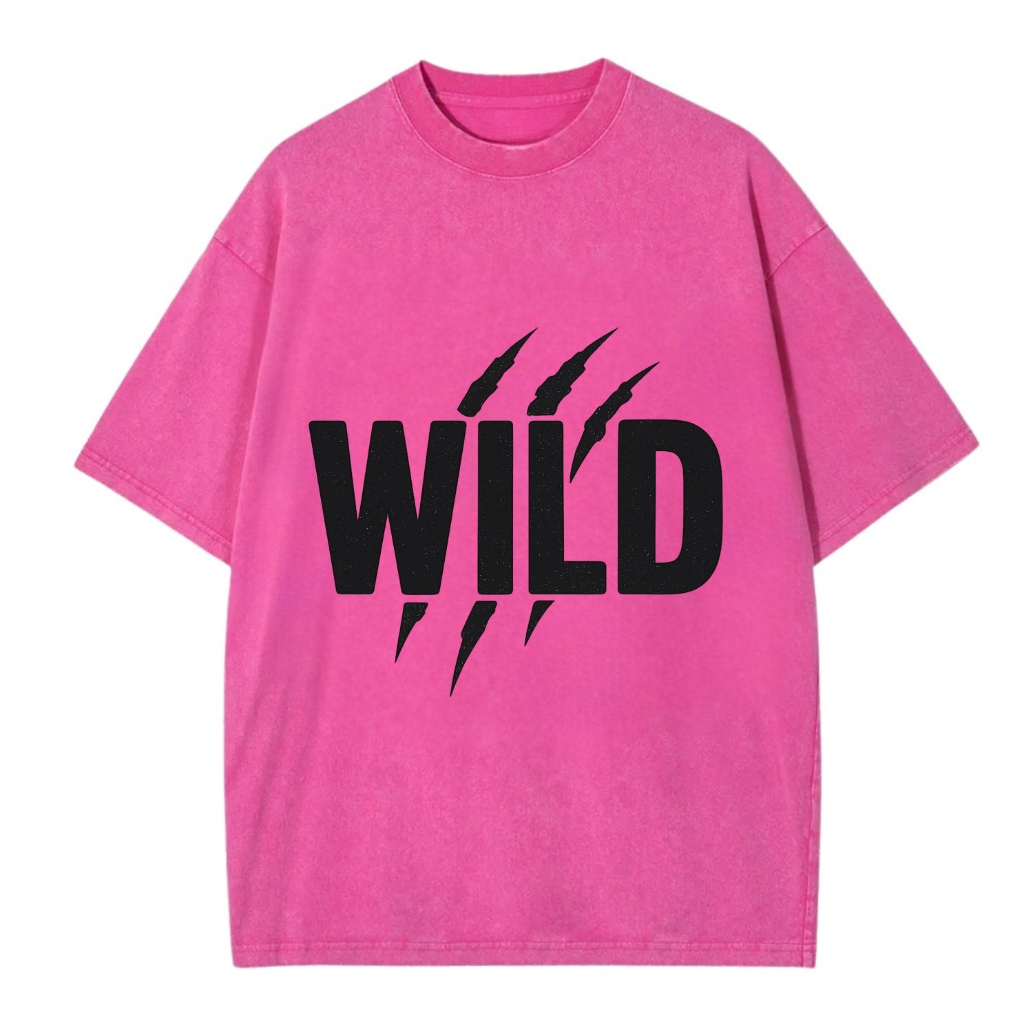 Bold typography design - "WILD" - untamed, natural, free - Vintage T-shirt - Dusty Rose(Rose)