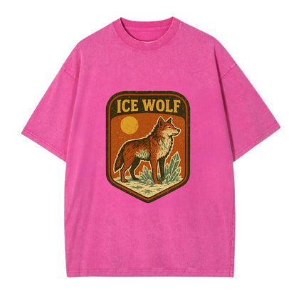Ice Wolf Crystal  - Vintage T-shirt - Dusty Rose(Rose)