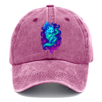 Ethereal arctic fox with fur that transforms into crystal formations, northern lights - Classic Cap - Dusty Rose(Rose)