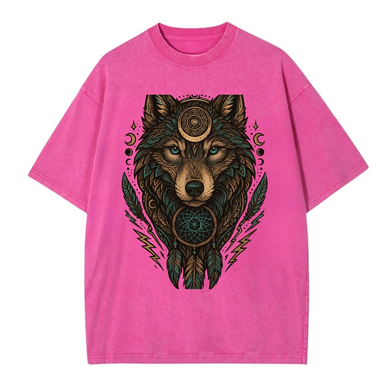 Storm Wolf Thunder  - Vintage T-shirt - Dusty Rose(Rose)