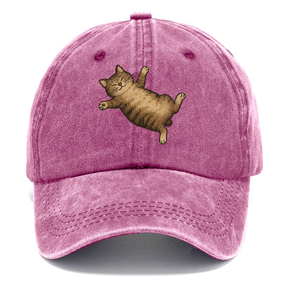 Manx  fully relaxed sprawled out embroid Classic Cap - Dusty Rose(Rose)