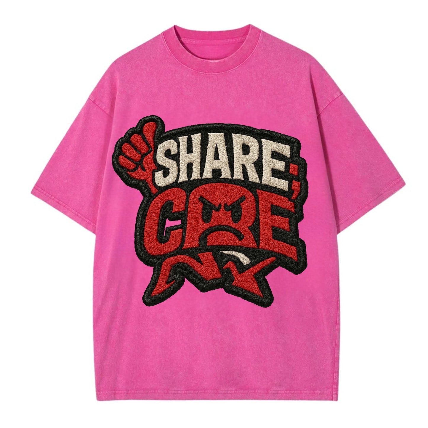 SHARE;CARE TOO MUCH Oversharer Green Hat - Vintage T-shirt - Dusty Rose(Rose)
