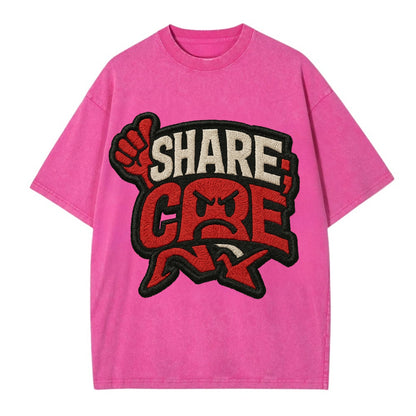 SHARE;CARE TOO MUCH Oversharer Green Hat - Vintage T-shirt - Dusty Rose(Rose)