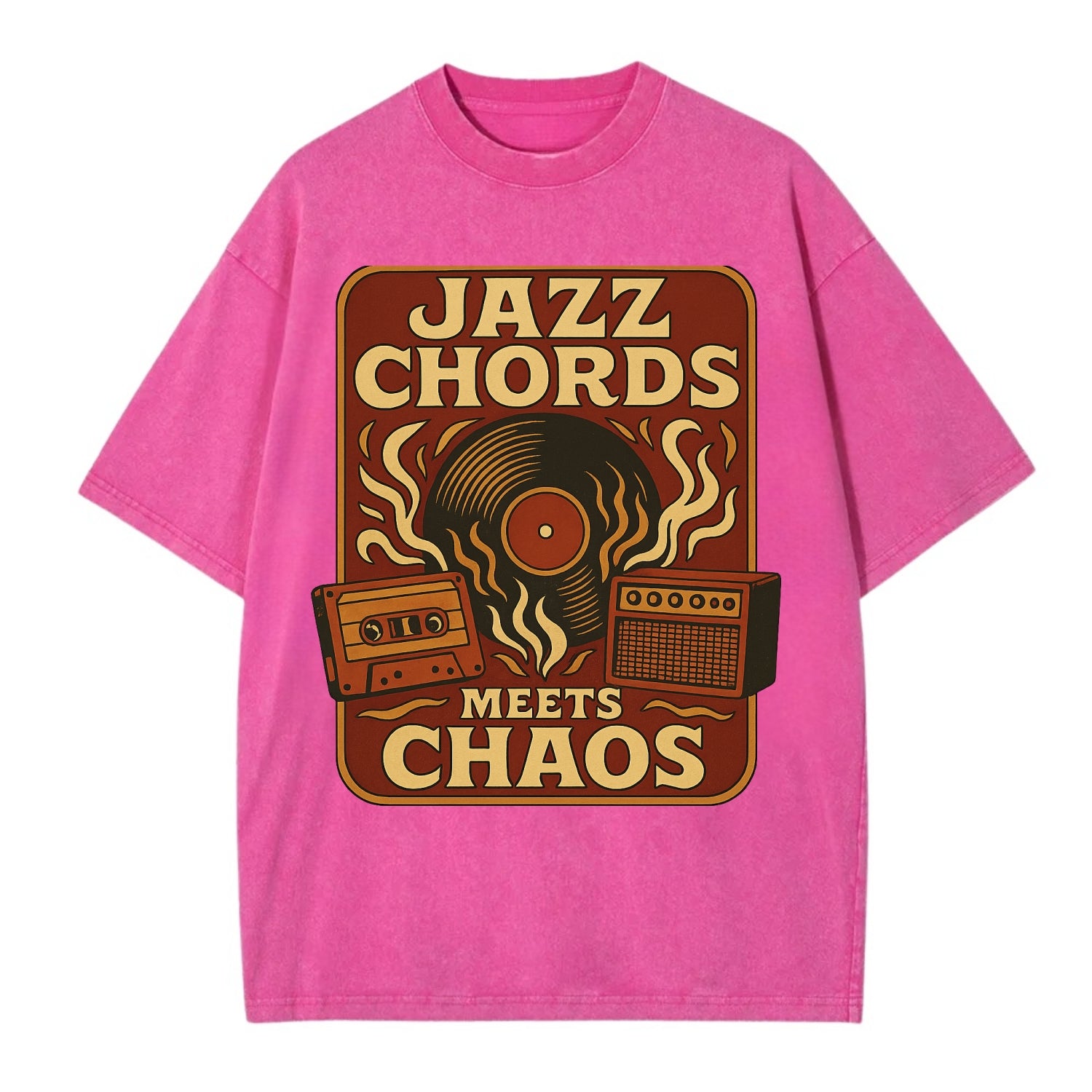Jazz chords with hyperpop energy - "Jazz Meets Chaos" - unexpected fusion - Vintage T-shirt - Dusty Rose(Rose)