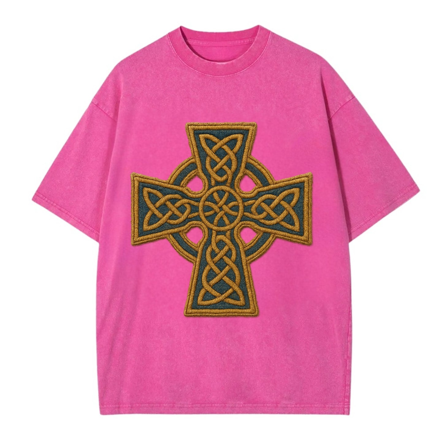 Book Of Kells Cross - Vintage T-shirt - Dusty Rose(Rose)