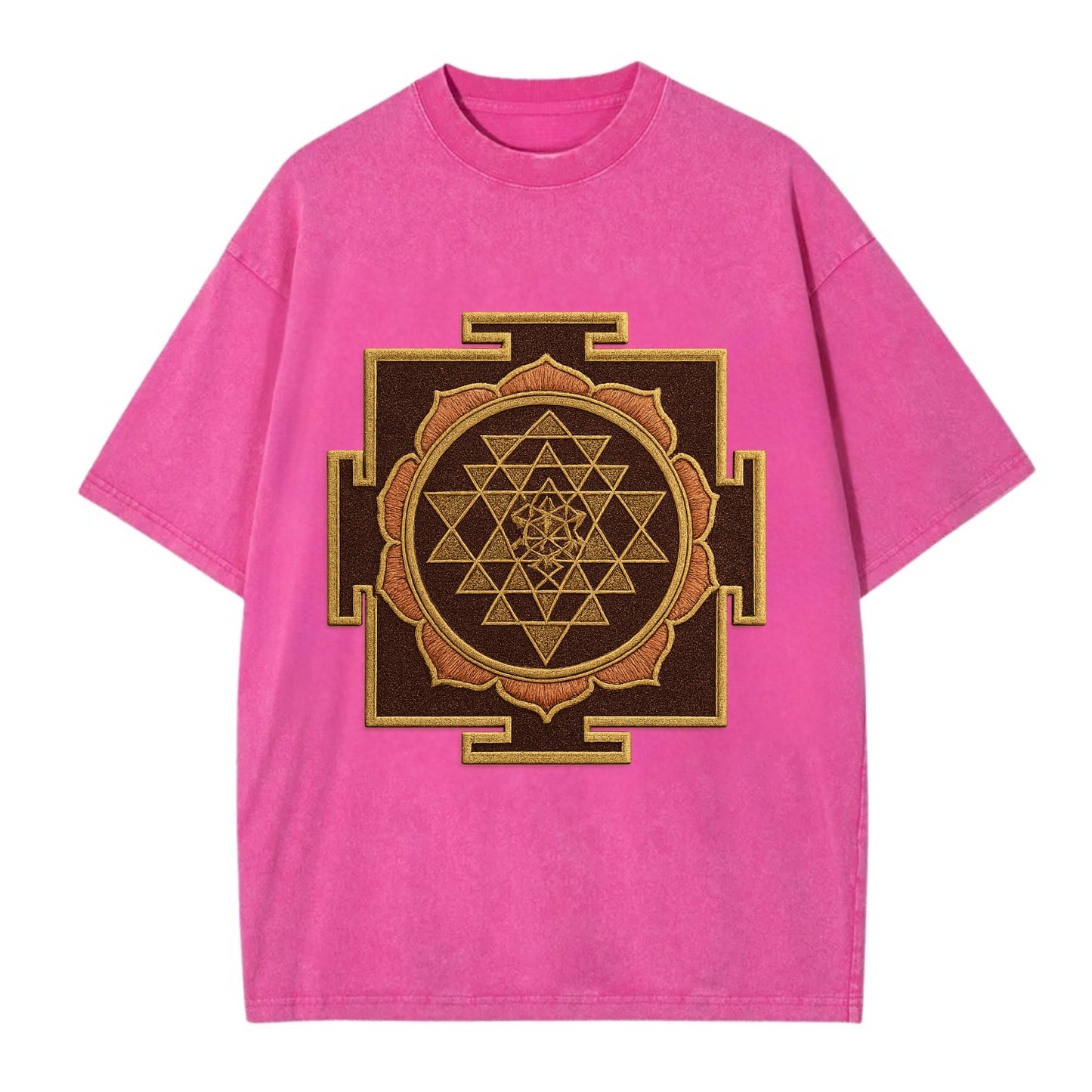 Sri Yantra  - Vintage T-shirt - Dusty Rose(Rose)