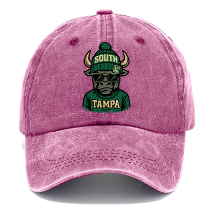 Tampa Bull wearing South Florida beanie with USF patch - Classic Cap - Dusty Rose(Rose)