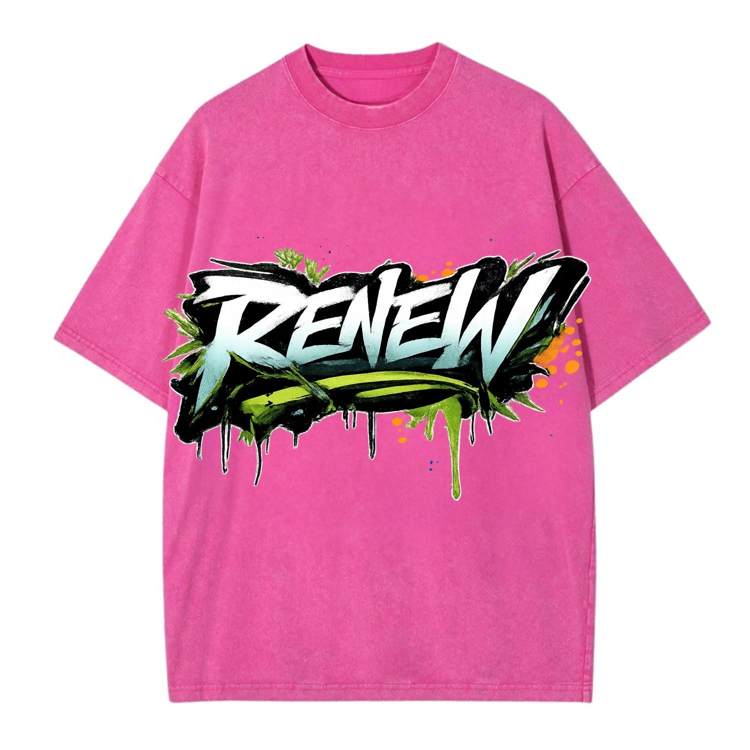 Bold typography design - "RENEW" - starting fresh, regenerating - Vintage T-shirt - Dusty Rose(Rose)