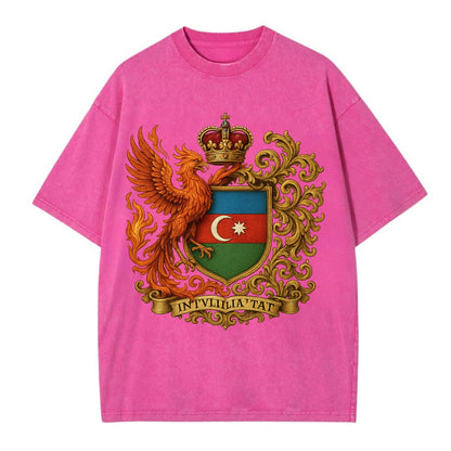 Azerbaijan Fire Phoenix Emblem  - Vintage T-shirt - Dusty Rose(Rose)