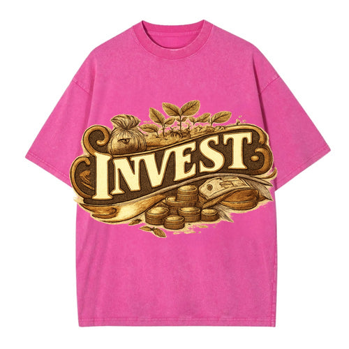 Bold typography design - INVEST - growing money, smart decisions - Vintage T-shirt