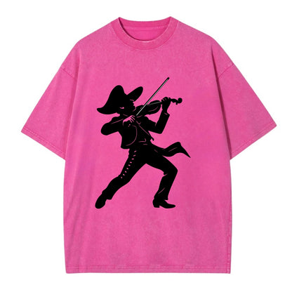 Mariachi violinist passionate performance - Vintage T-shirt - Dusty Rose(Rose)