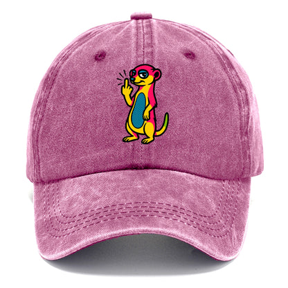 cute meerkat standing guard on hind legs, one front paw raised in sassy salute - Classic Cap - Dusty Rose(Rose)