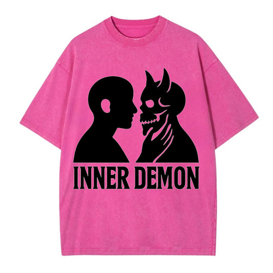 Inner Demon - Figure confronting shadow Vintage T-shirt - Dusty Rose(Rose)