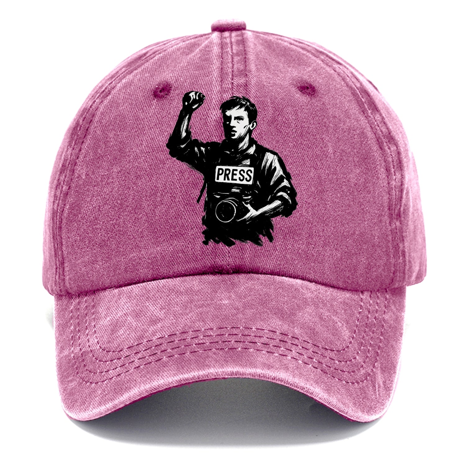 Journalist with camera - press freedom ink painting - Classic Cap - Dusty Rose(Rose)
