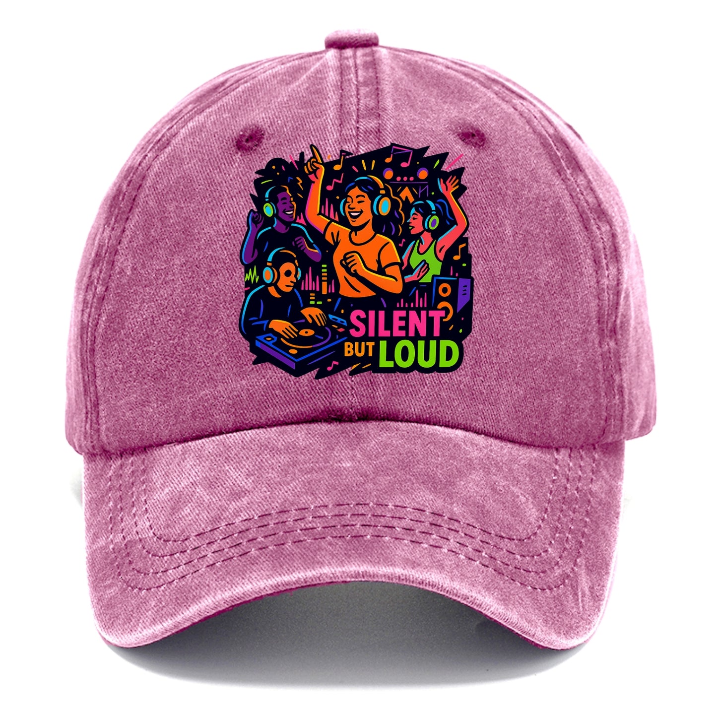 Silent disco dancers with glowing headphones - "Silent But Loud" - unique concert - Classic Cap - Dusty Rose(Rose)