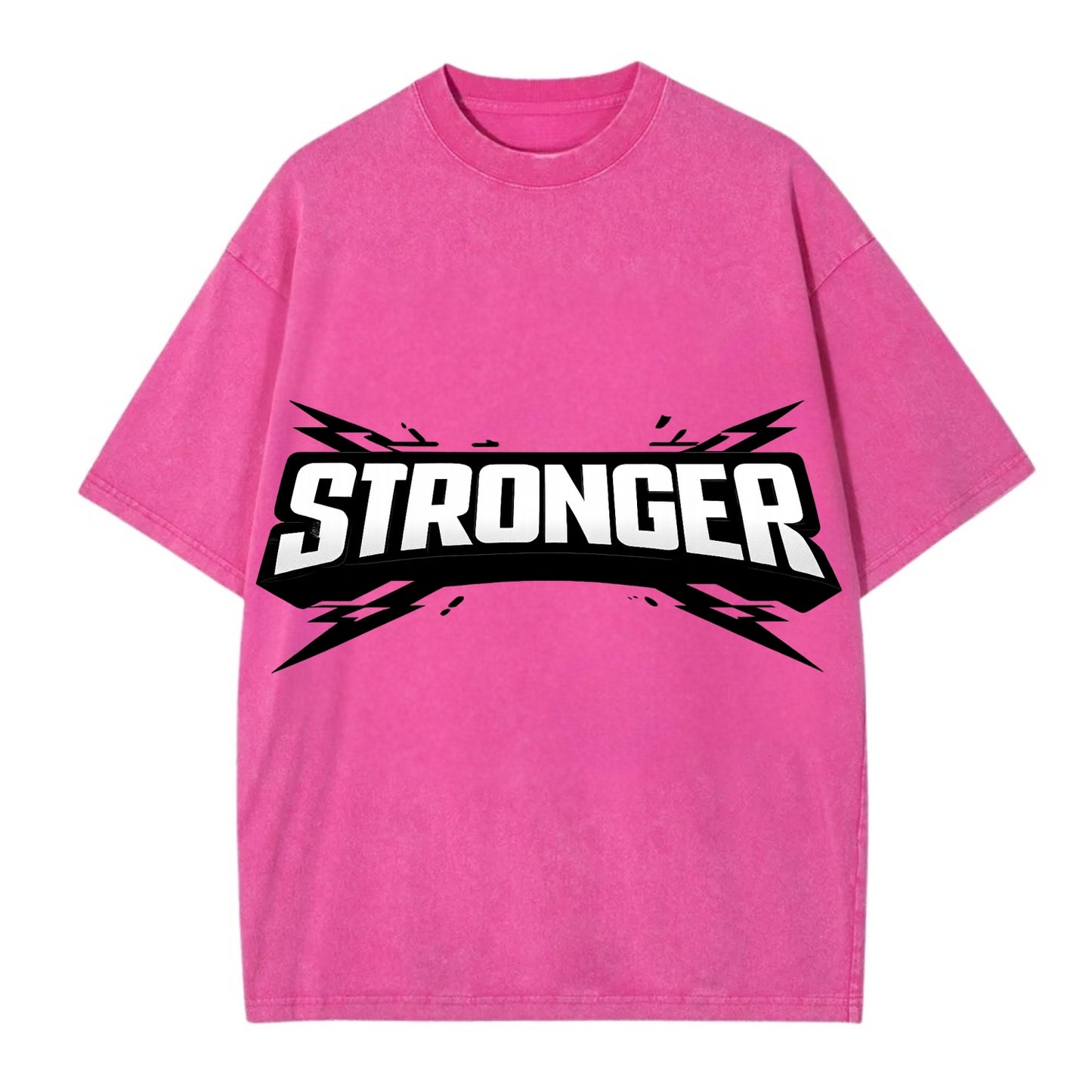 Bold typography design - "STRONGER" - getting better, building power - Vintage T-shirt - Dusty Rose(Rose)