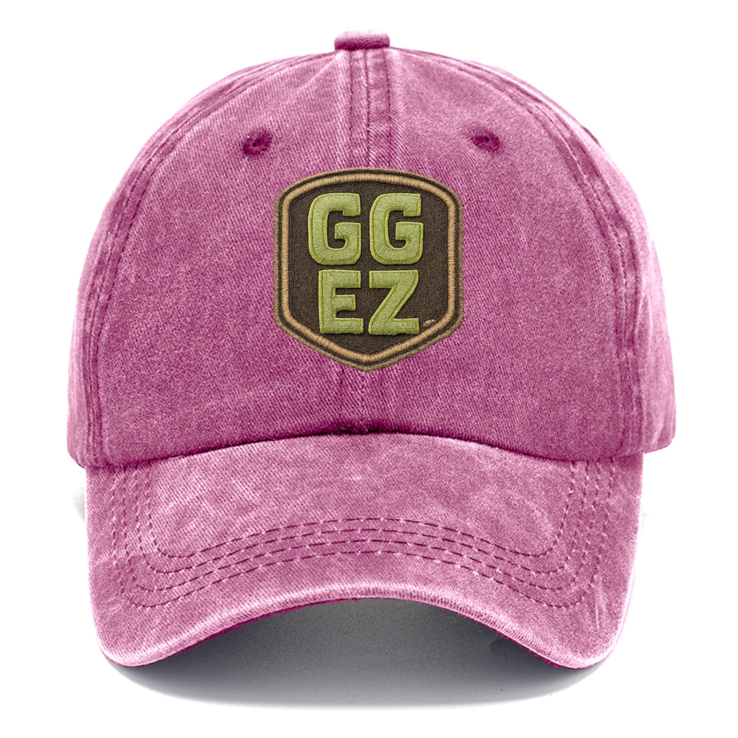 GG EZ - victory text in neon green , easy win - Classic Cap - Dusty Rose(Rose)