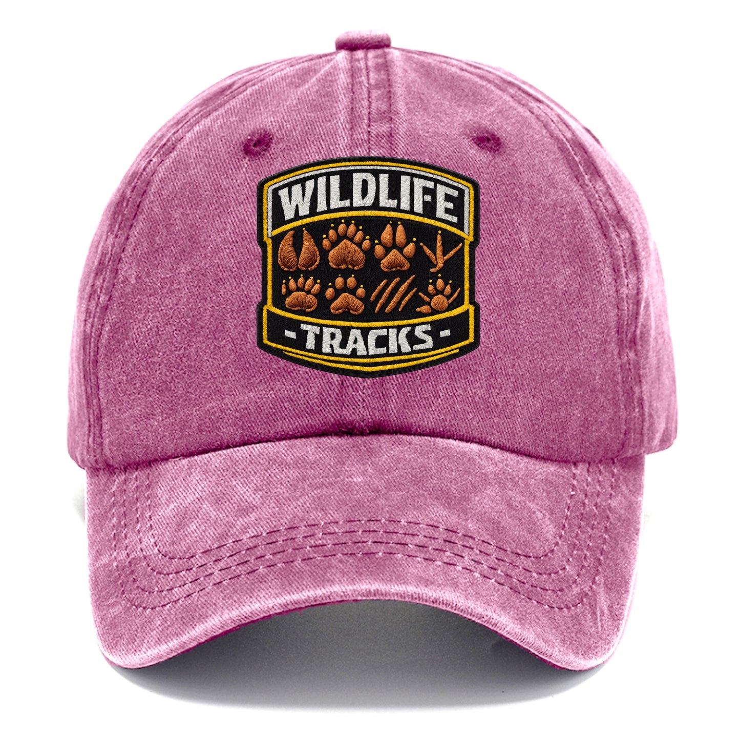 WILDLIFE TRACKS - animal footprints in brown , tracker - Classic Cap - Dusty Rose(Rose)