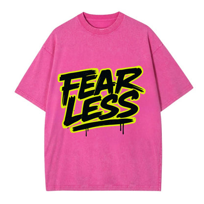 Bold typography design - "FEARLESS" - courage, bravery, facing challenges head on - Vintage T-shirt - Dusty Rose(Rose)
