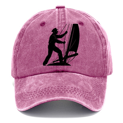 Sailor adjusting the boom on a sailboat - Classic Cap - Dusty Rose(Rose)