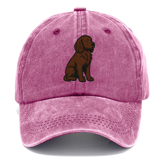 Field Spaniel - Liver colored embroidered sitting design - Classic Cap - Dusty Rose(Rose)