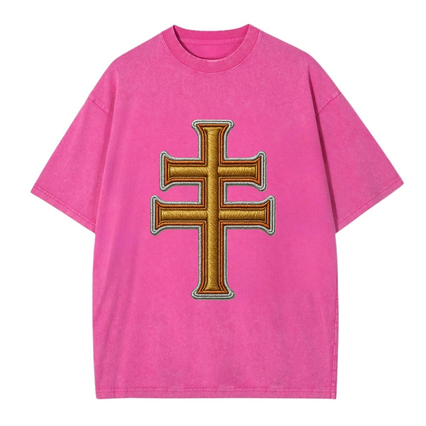Patriarchal Cross - Vintage T-shirt - Dusty Rose(Rose)