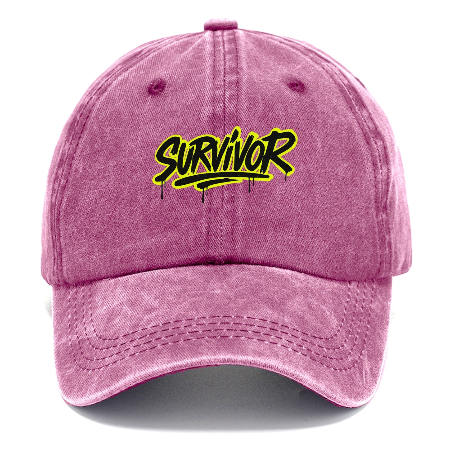 Bold typography design - "SURVIVOR" - overcomer, still standing, made it through - Classic Cap - Dusty Rose(Rose)