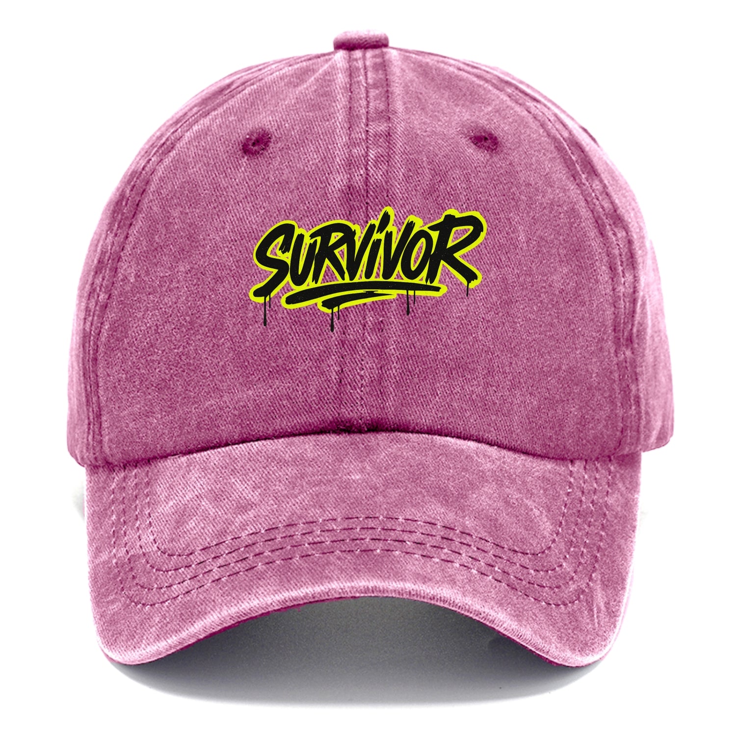 Bold typography design - "SURVIVOR" - overcomer, still standing, made it through - Classic Cap - Dusty Rose(Rose)