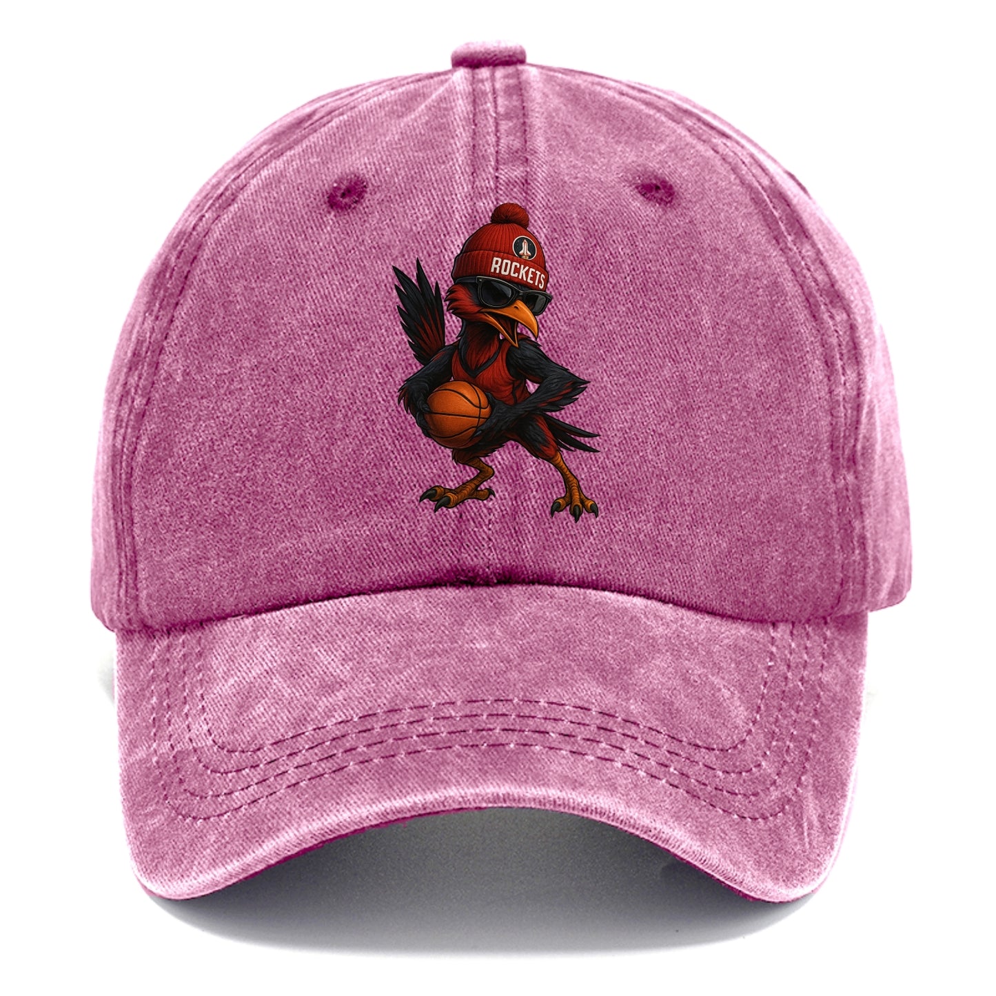 Houston Roadrunner wearing Rockets beanie with launch pad patch and wayfarer - Classic Cap - Dusty Rose(Rose)