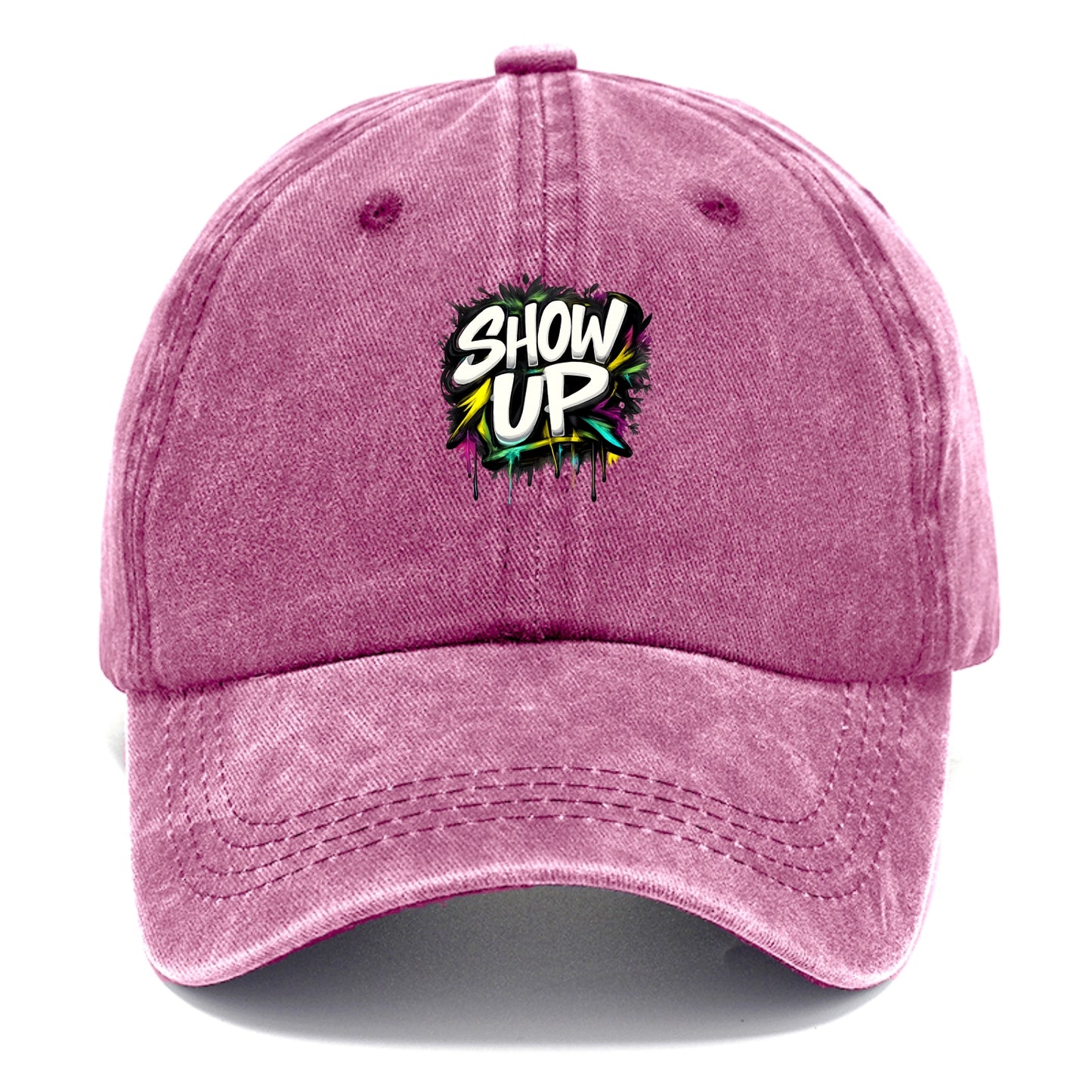 Bold typography design - "SHOW UP" - be present, arrive ready - Classic Cap - Dusty Rose(Rose)