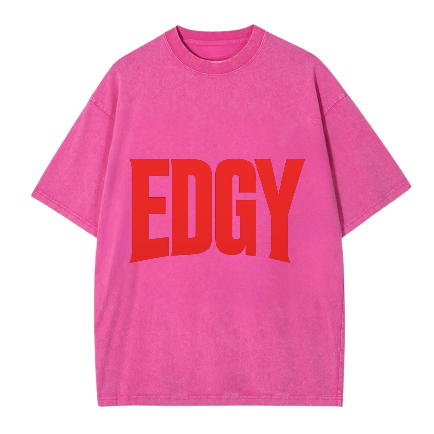 Bold typography design - "EDGY" - pushing boundaries, unconventional - Vintage T-shirt - Dusty Rose(Rose)